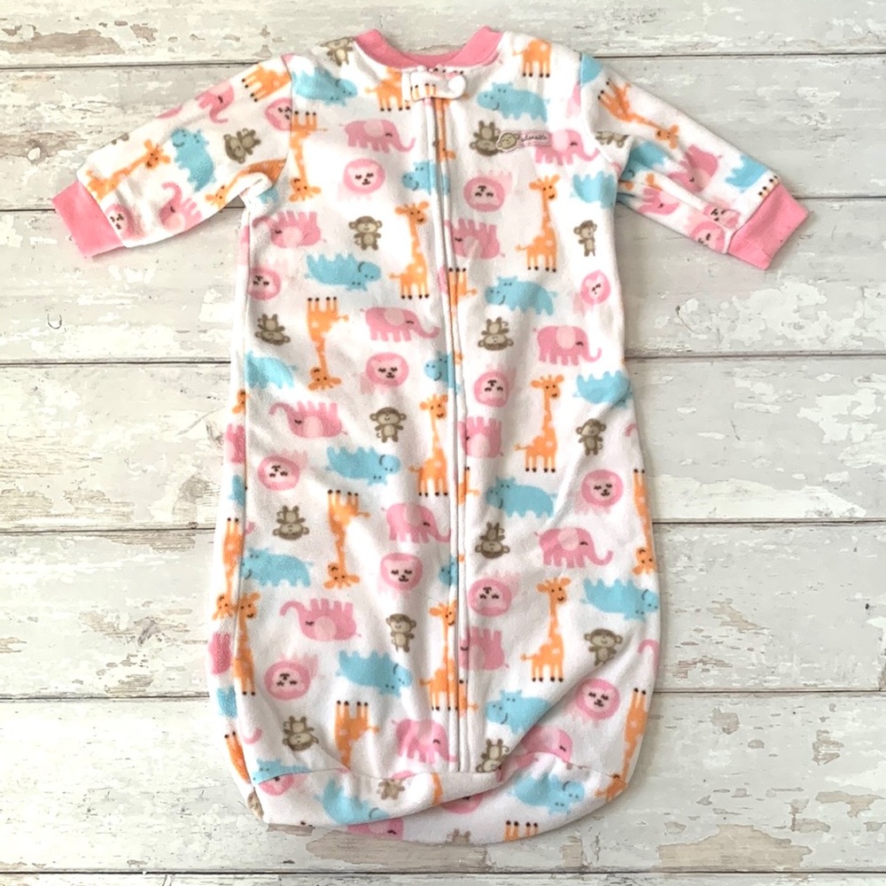 Carters 0-6m Baby Girl Fleece Sleep Sack Sleeping Bag Pajamas One Piece